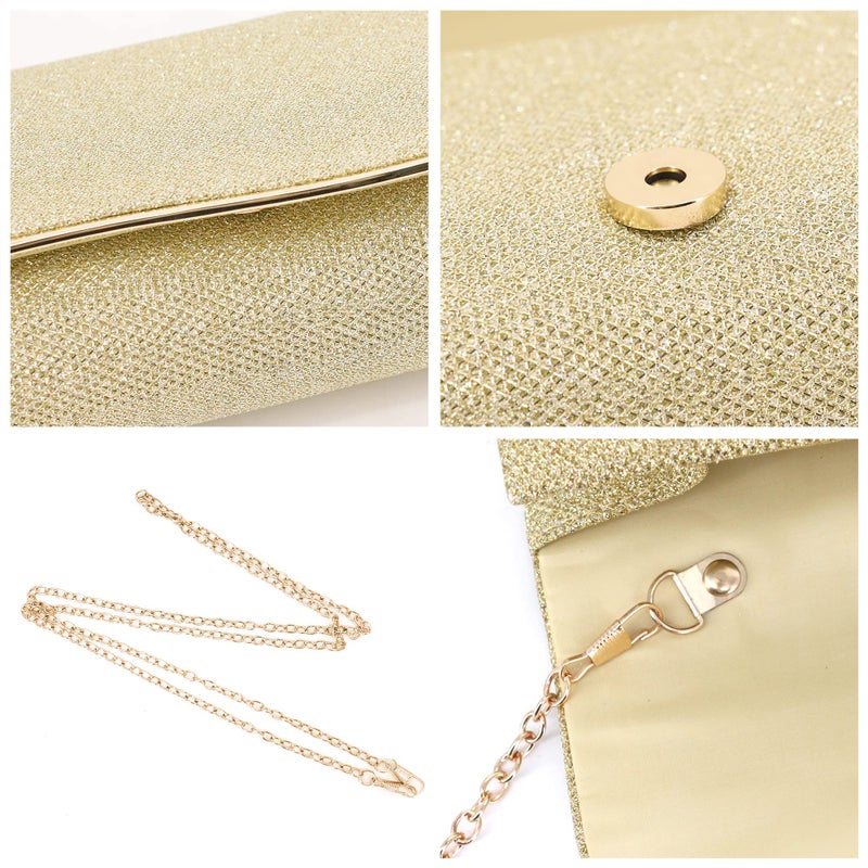 Naimo Women Clutches Glitter Evening Bag Elegant Clutch Purse Chain Shoulder Bag - Image 5